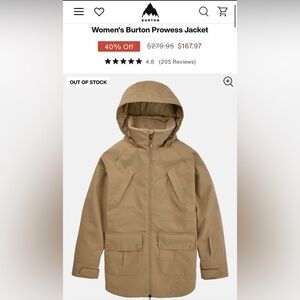 Burton womens snowboard ski jacket beige xxl